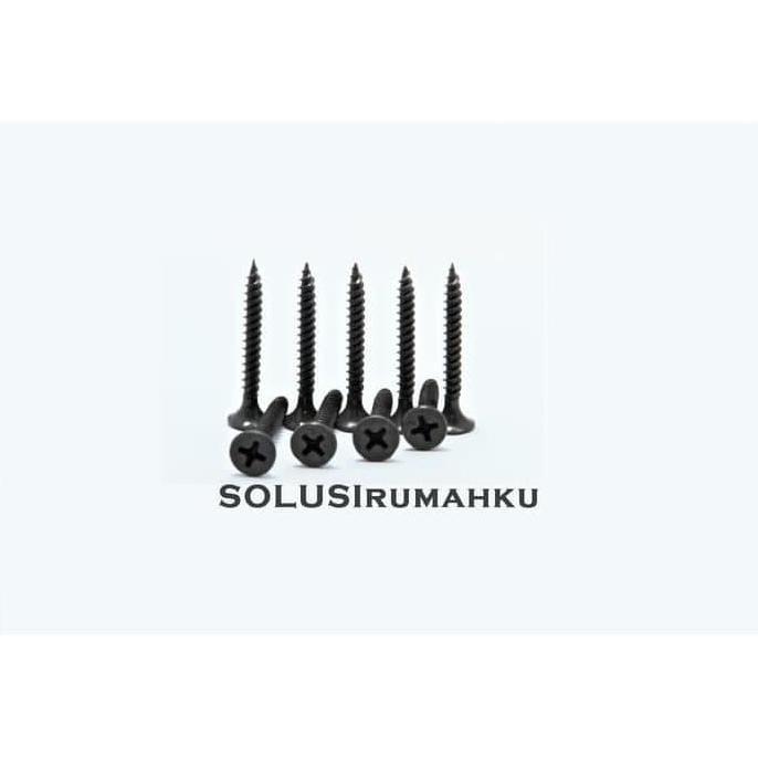 Nutbolt- 1 Dus Skrup Gypsum 1 1/4" Berat +/- 1 Kg Drywall Screw Hitam 1,25 Inch
