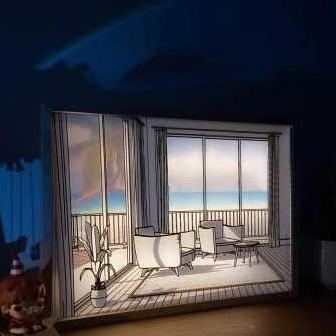 Lukisan Cahaya Lampu Meja Hias 3D Foto Light Painting Lukisan Lampu Led kreatif 3 Warna