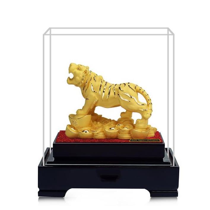 BAI GIFT Patung Shio Macan Lapis EMAS Hadiah Imlek Tahun Macan 2022