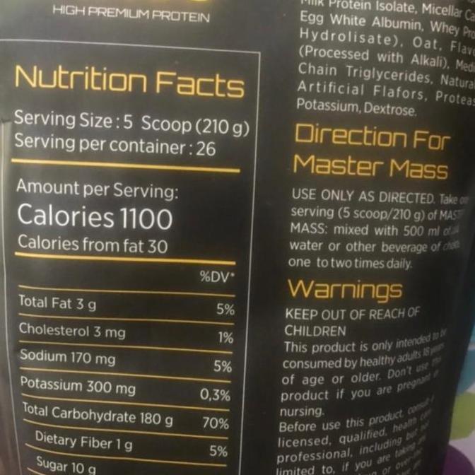 Ultrafit- Master Mass Vectorlabs 2 Lb Susu Gym Fitness Penambah Berat Badan