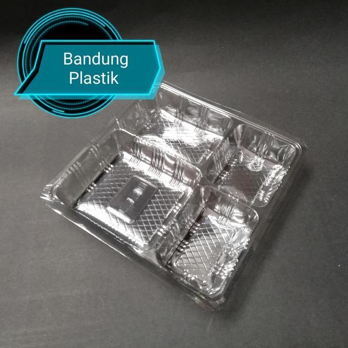 tray 18x18 / mika plastik nasi kotak / mika sekat 4 18x18 isi 50 pcs