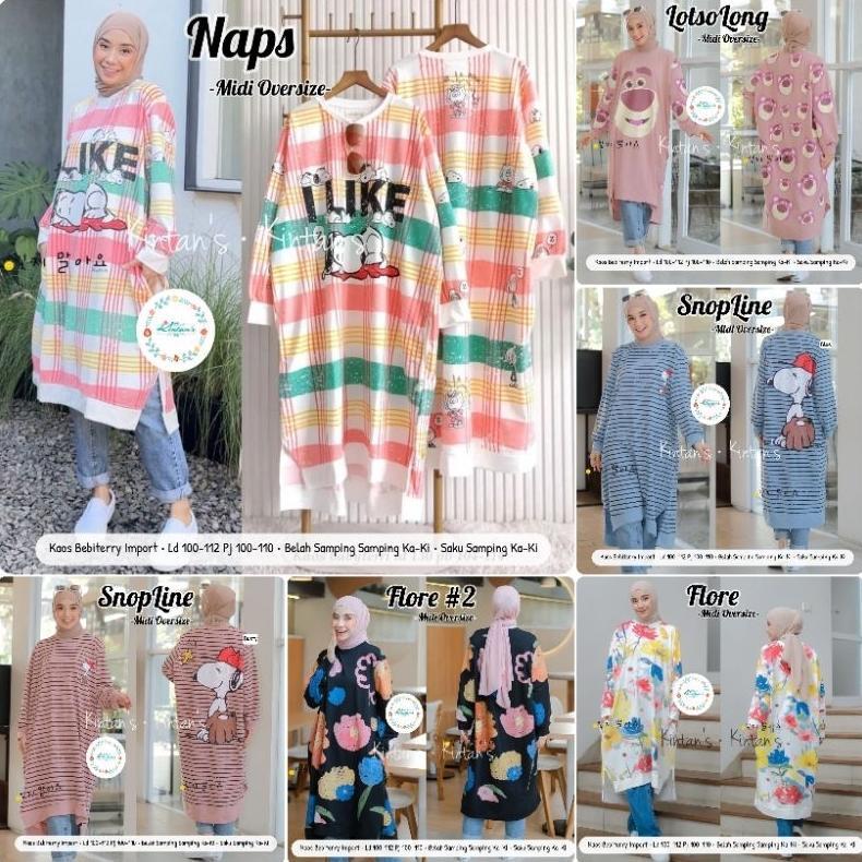 Long Tunik Kaos Oversize Wanita Model Bubble