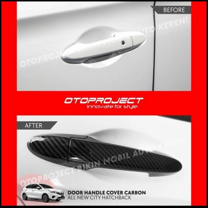 TERBARU DOOR HANDLE COVER CITY HATCHBACK CARBON 