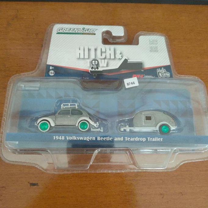 greenlight 1948 volkswagen beetle hitch and tow green machine rare