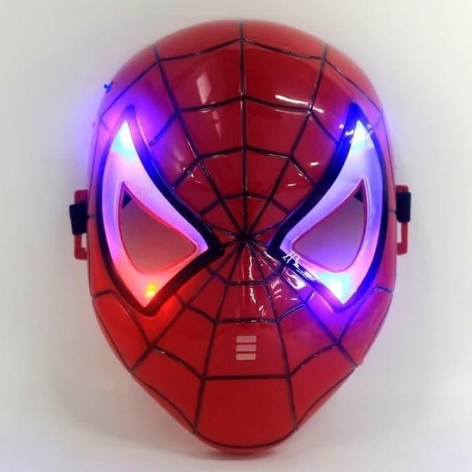 Topeng Spiderman Merah Lampu - topeng spiderman