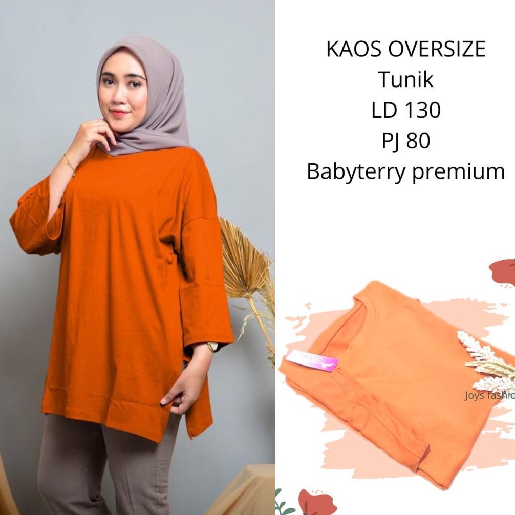 JF Kaos Tunik Oversize Wanita Lengan 7 8