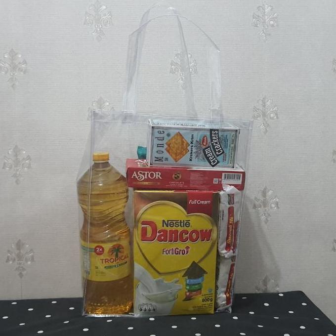 30x12x40 Tas mika jumbo transparan, Goodie bag mika jumbo, Tas sembako