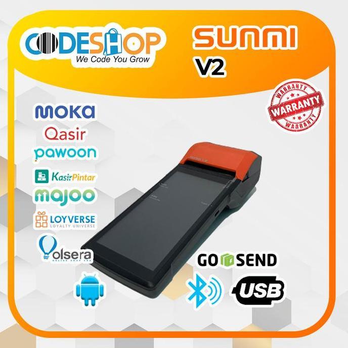 Sale Sunmi V2 4G Printer Thermal Barcode Scanner Android 7.1 Mesin Kasir