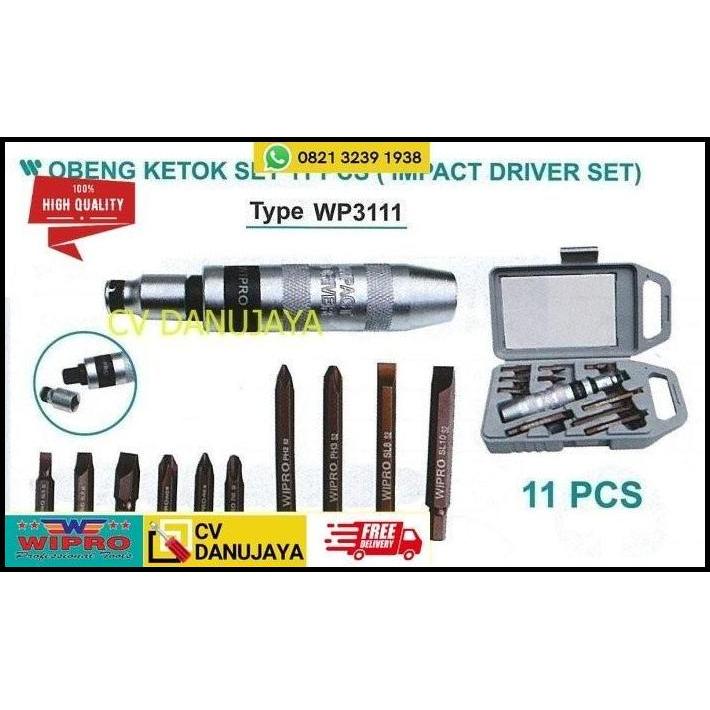 HOT DEAL OBENG KETOK SET 11PCS (IMPACT DRIVER SET) WIPRO 