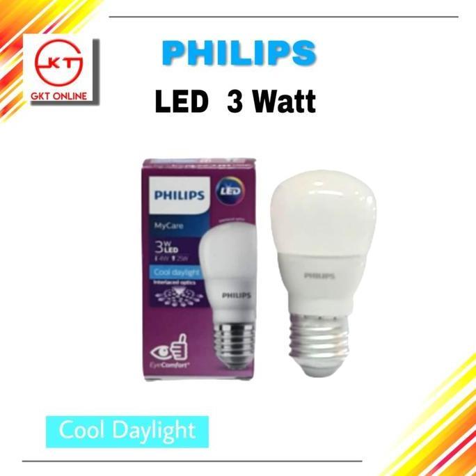 Raito- Lampu Philips Led Bohlam 3 Watt / Lampu Led Bulb Philips Cool Daylight