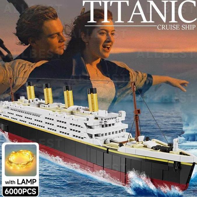 Mainan Kapal Titanic 6000 Pcs /Mini Bricks Model Titanic Cruise Ship Model Boa/ Paris Eiffel Titanic
