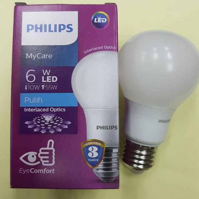 Raito- Lampu Bohlam Led Philips Phillips 6W 6Watt 6 Watt