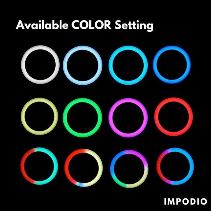 Grosir Ringlight Rgb Rainbow 33Cm / Lighting Cahaya Lampu Konten Tiktok Youtuber Impodio