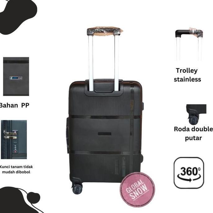 Koper ANTI PECAH PP Global Snow 24 Inch - GS 001 / KOPER 24INCH / KOPER BAGASI