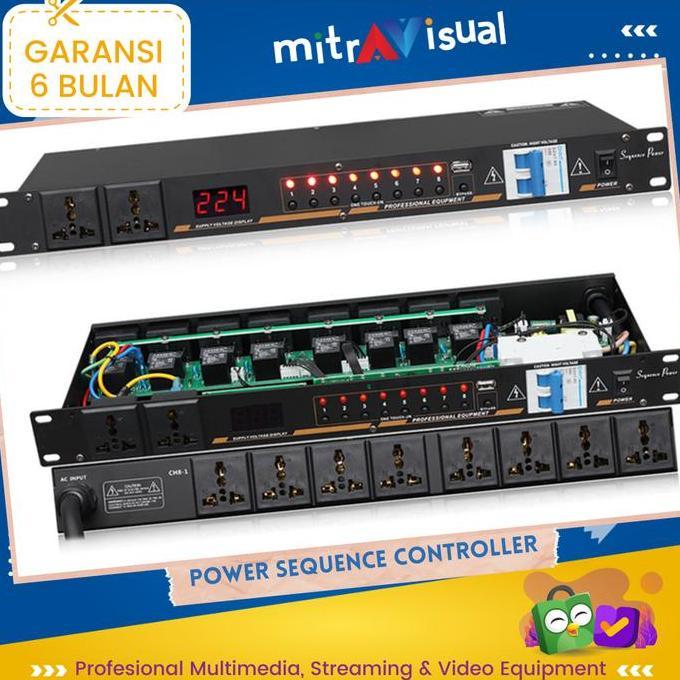 MAGNUS PDU - KONTROLER POWER SEQUENCE PROFESIONAL DENGAN 8 WAY 40A & MONITOR LED VOLTMETER UNTUK STU