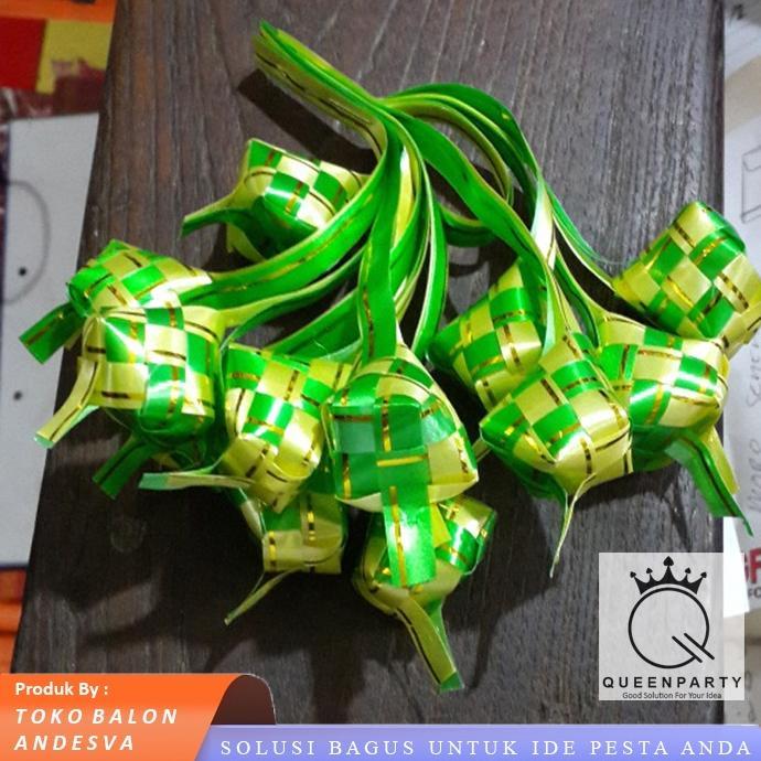 Bergaransi Ketupat Pita Lebaran /  Ketupat Lebaran Pita / Hiasan Parcel Ketupat / Aksesoris Idul Fit