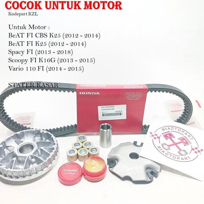 Promo Paket Vanbelt Set Komplit RUMAH ROLLER STARTER KASAR Beat Fi,Scoopy Fi , Spacy injeksi Vario 1