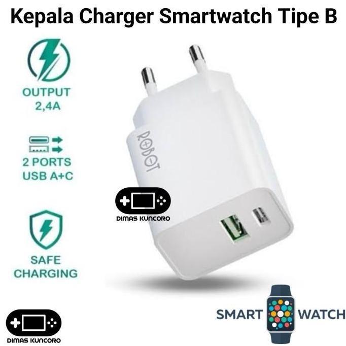TERBARU|TERMURAH|BARU|PREMIUM|ORIGINAL|GARANSI|DISKON|PROMO KEPALA CHARGER SMARTWATCH TIPE B CHARGIN