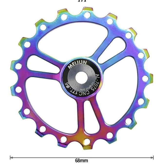 Meijun Pulley RD 17T Ceramic Bearing Wheel Guide OSPW 17T Colorfull