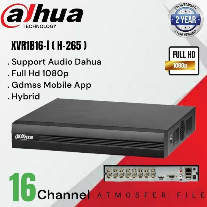 Kyatchi- Dvr Dahua 16Ch Full Hd Xvr-1B16 H-265 Original Resmi Terbaru