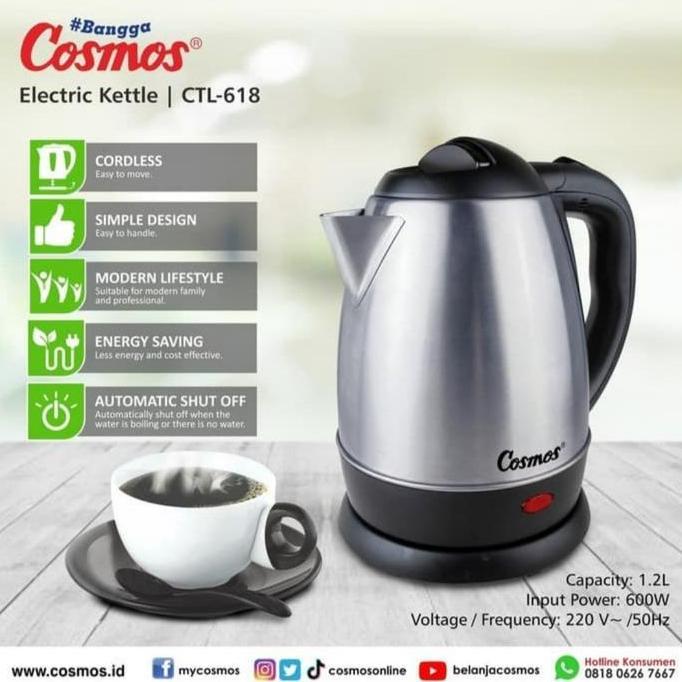 TERBARU - cosmos kettle listrik Ctl-618/teko listrik ctl 618/tempat masak air.