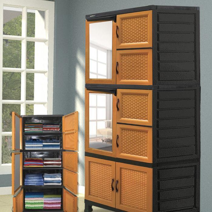 Lemari plastik napoly cermin