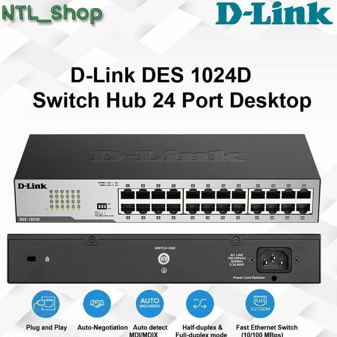D-Link DES 1024D Switch Hub 24 Port Desktop    Dlink DES 1024D