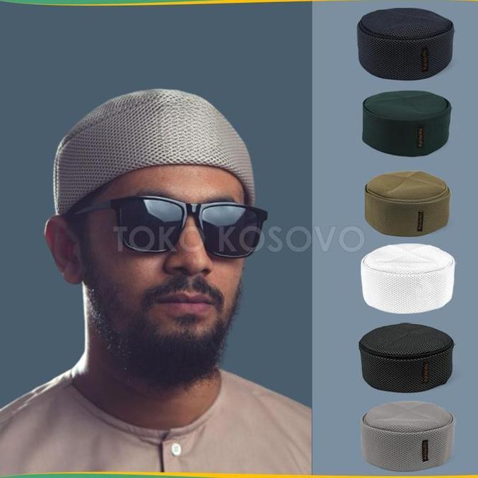 Termurah / Hot Sale Grosir (10 Pcs) Peci Lipat Mesir Habasya Premium Haji Alay Kopiah  Kain Hitam Pu