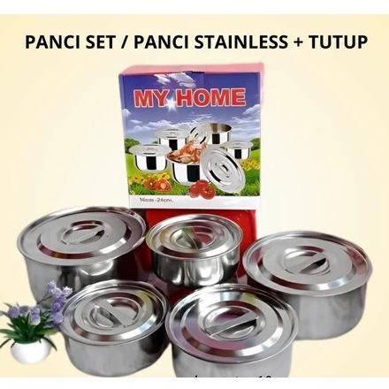DISKON PANCI SET / SUSUN 5 STAINLESS STEEL / PANCI INDIA / PANCI MY HOME SET / PANCI SET / PANCI STA