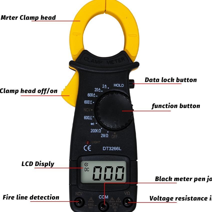 Tang Ampere Digital Dt3266L / Clamp Meter Dt 3266 L / Ampermeter / Multimeter
