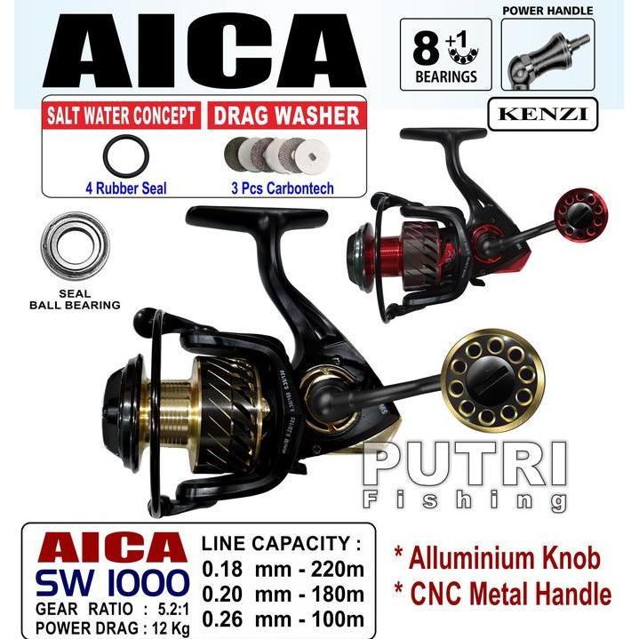 TERMURAH - REEL KENZI AICA SW 1000 2000 3000 SPINNING