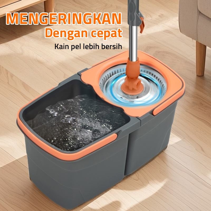 Gm Bear Pel Lantai Putar Spin Mop 2250 - Ultra Mop Aclima Pelan Lantai Mini Dark Grey Kain Pel Lanta
