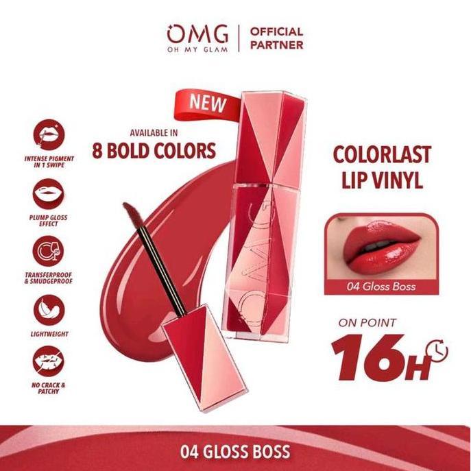 Ulipstik- Original Bpom Omg Oh My Glam Colorlast Lip Vinyl Gloss Lipstik Glaze