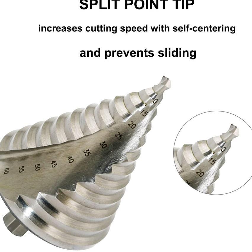 Mata Bor Pagoda 6-60Mm / Step Dril Drill Spiral / Kerucut Cone Besi Kayu Plastik