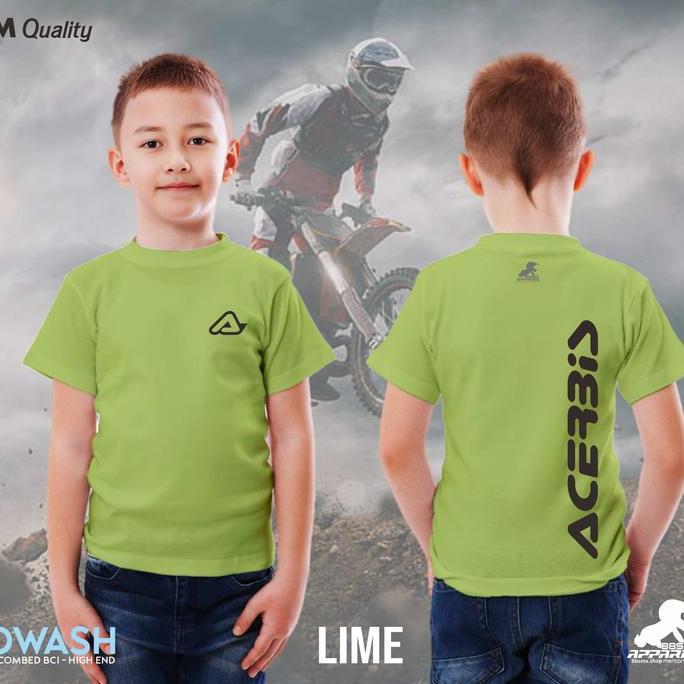 Kaos anak biowash ultrasoft 24s reguler motif 1 Sablon ACERBIS Kaos Premium Lengan Pendek TRAIL