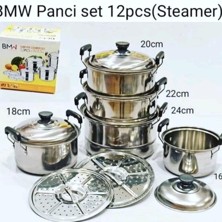 FREE ONGKIR (BGS) PANCI 1 SET 12 PCS STAINLESS STEEL BMW