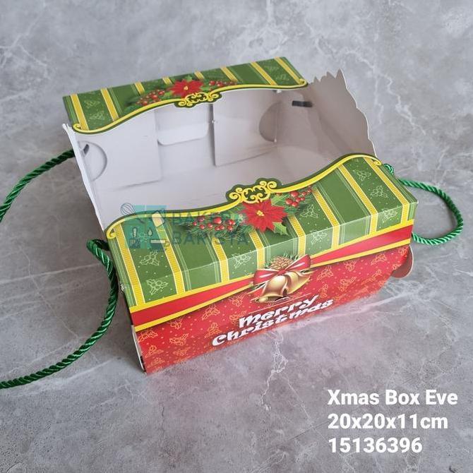 ```````] xmas box eve 20x20cm box kue tart natal dus kue natal christmas cake