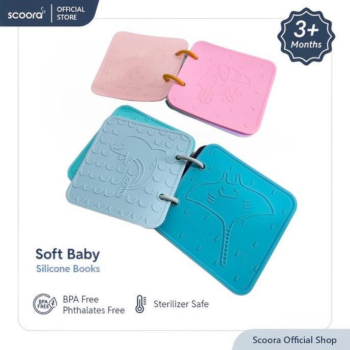 SCOORA Silicone Baby Bath Book Sensory Montessori / Mainan Buku Silikon Bertekstur