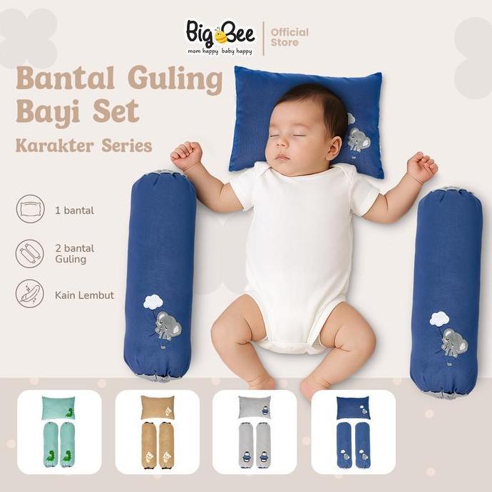 Big Bee Bantal Guling Bayi Set Karakter Series Bahan Halus Tidak Berbulu PM