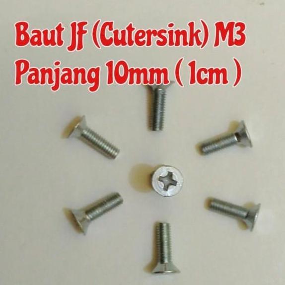 Baut JF Cutersink M3 Panjang 10