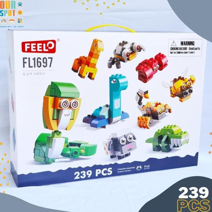 TERLARIS - Feelo 239 pcs Animal building blocks - size