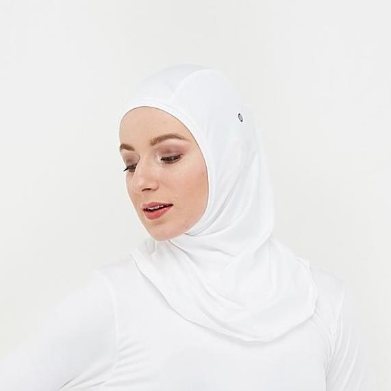 HARGA PABRIK - Kerudung Olahraga CoreNation Active Aluna Hijab - White