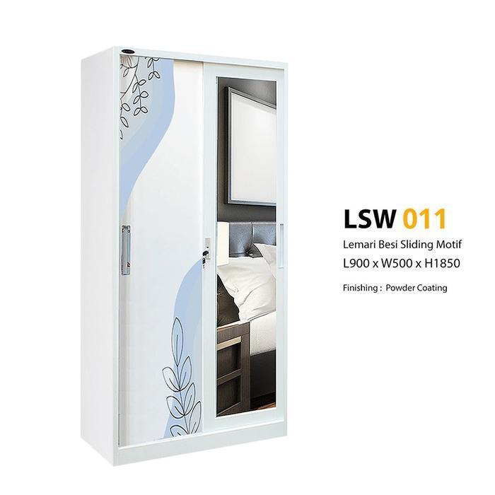 Lemari Baju Sliding / Geser Besi/metal 90cm olymsteel lemari besi
