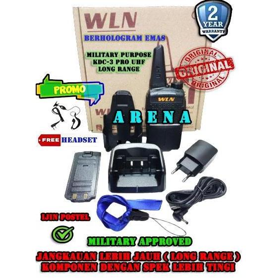 BIG SALE - Walkie Talkie HT WLN KDC LR Two Way UHF Radio Long Range BERHOLOGRAM