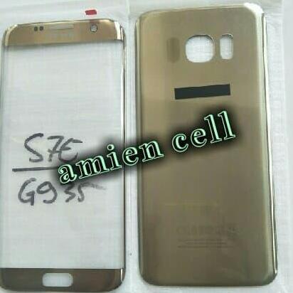 BEBAS ONGKIR - SAMSUNG S7 EDGE G935F ORIGINAL KACA LCD PLUS BACKDOOR ORIGINAL GOLD