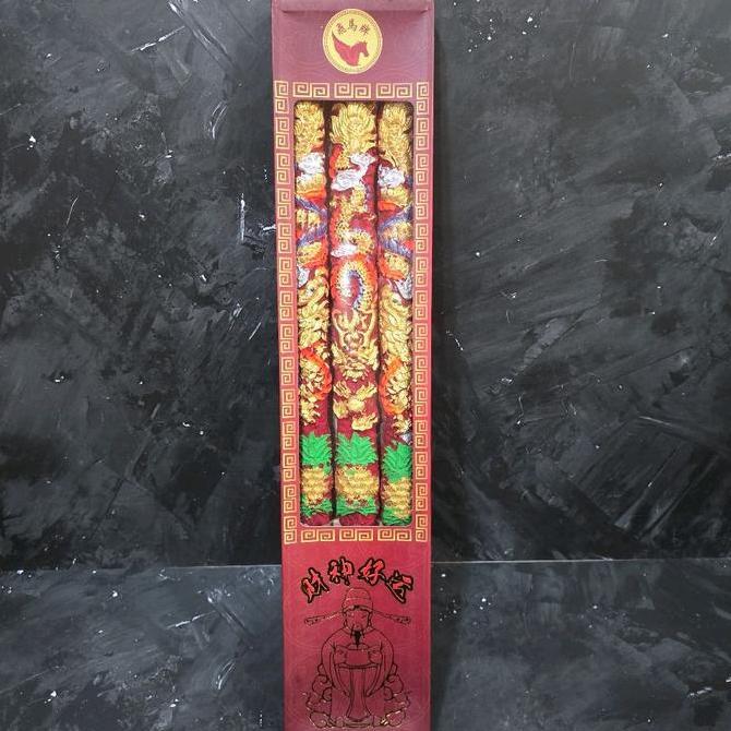 TERMURAH - Hio Naga 3 Batang 50 Cm Dewa Cai Shen Ye Dewa Rejeki Bahan Dupa Kayu Cendana Alami