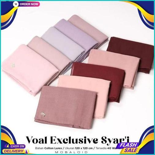 Hijab Segiempat Jumbo Voal Exclusive Syari 120X120Cm Jahit Tepi Umama