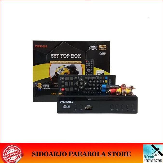 TERLARIS - Set Top Box STB TV Digital DVBT2 Evercoss STB Max DVB-T2 UHF SNI Resmi