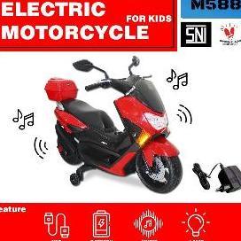 WHESTLI Mainan Motor listrik anak Cowok aki NMAX PMB RAID M588 3 4 5 6 tahun