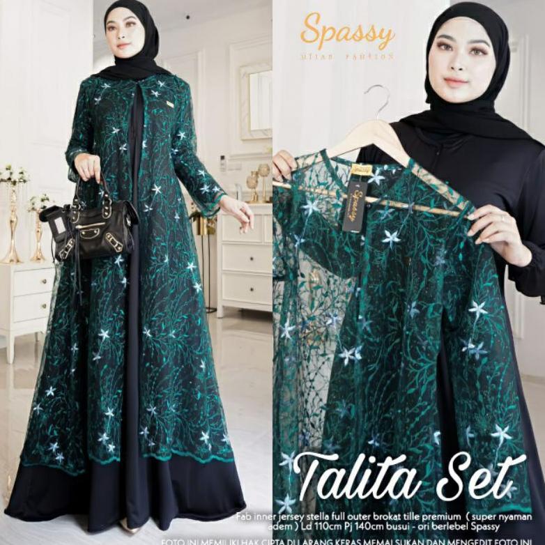 PRODUK VIRAL SET TALITA GAMIS + OUTER TILLE NO PASMINA